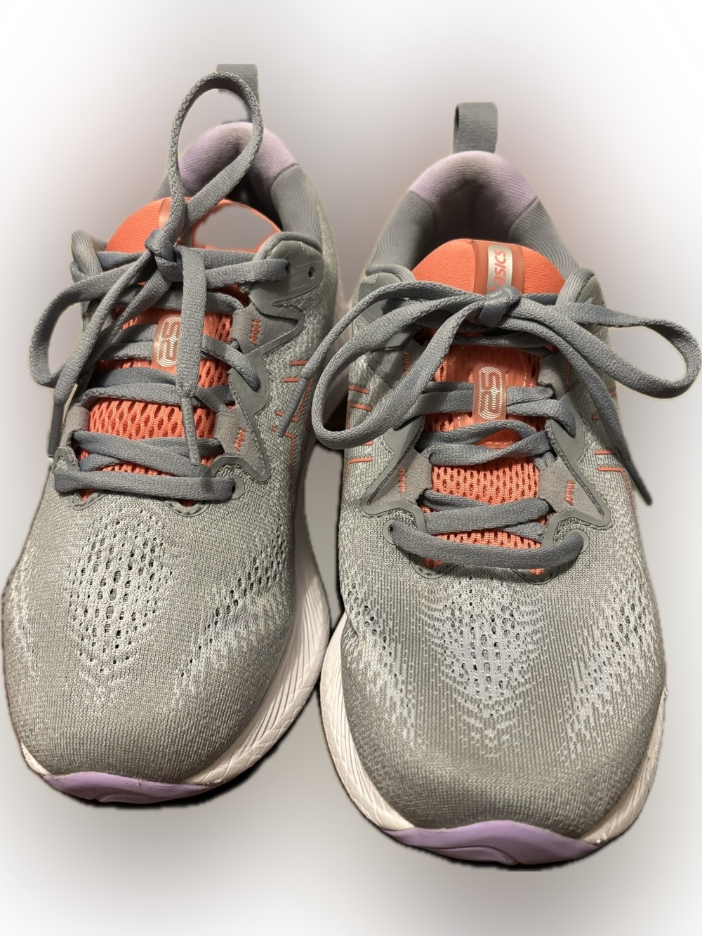 Asics Women's Gel Cumulus 25 Gray Running Shoes with Pink and Purple Accents - Picture 4 of 10
